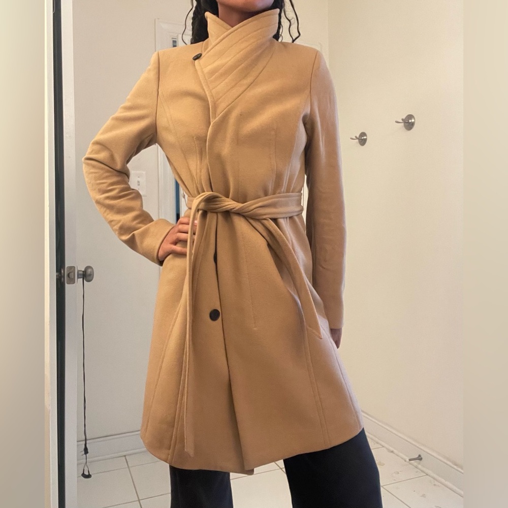 Babaton Camel Trench Coat with Belt